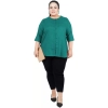 Dropship Women's Casual Solid Green Top (Color:Green, Material:Cotton Linen Blend)