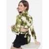 Dropship Women's Casual Printed Green Top (Color:Green, Material:Rayon)