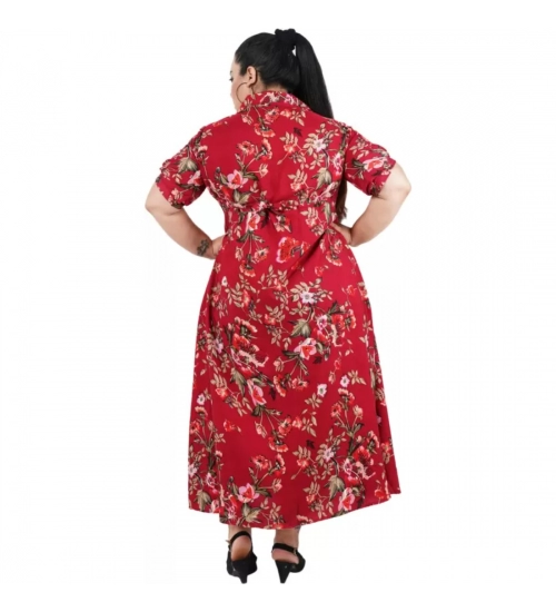 Women's Fit And Flare Maroon Dress (Color:Maroon, Material:Polyester)