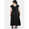 Dropship Women's Fit And Flare Black Dress (Color:Black, Material:Polyester)