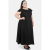 Dropship Women's Fit And Flare Black Dress (Color:Black, Material:Polyester)
