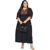 Dropship Women's Fit And Flare Black Dress (Color:Black, Material:Polyester)