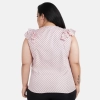 Dropship Women's Casual Flared Sleeve Printed Pink Top (Color:Pink, Material:Crepe)
