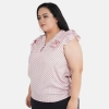 Dropship Women's Casual Flared Sleeve Printed Pink Top (Color:Pink, Material:Crepe)