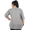 Dropship Women's Casual Solid Grey Top (Color:Grey, Material:Cotton Linen Blend)