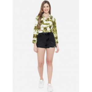 Generic Women's Casual Printed Green Top (Color:Green, Material:Rayon)