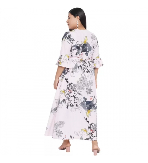 Women's Fit And Flare White Dress (Color:White, Material:Polyester)