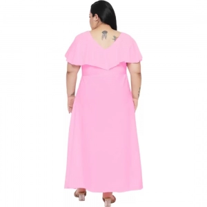 Generic Women's Fit And Flare Pink Dress (Color:Pink, Material:Polyester)