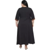 Dropship Women's Fit And Flare Black Dress (Color:Black, Material:Polyester)