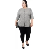 Dropship Women's Casual Solid Grey Top (Color:Grey, Material:Cotton Linen Blend)