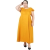 Dropship Women's Fit And Flare Yellow Dress (Color:Yellow, Material:Polyester)