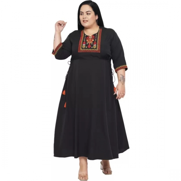Dropship Women's Fit And Flare Black Dress (Color:Black, Material:Polyester)