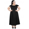 Dropship Women's Fit And Flare Black Dress (Color:Black, Material:Polyester)