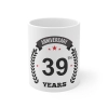 Dropship Ceramic 39th Anniversary Printed Coffee Mug (Color: White, Capacity:330ml)