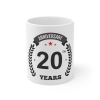 Ceramic 20th Anniversary Printed Coffee Mug (Color: White, Capacity:330ml)