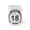 Ceramic 18th Anniversary Printed Coffee Mug (Color: White, Capacity:330ml) Ceramic 18th Anniversary Printed Coffee Mug (Color: White, Capacity:330ml)