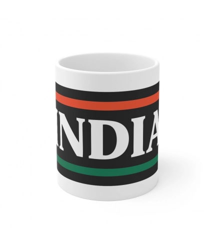 Ceramic India Printed Coffee Mug (Color: White, Capacity:330ml)