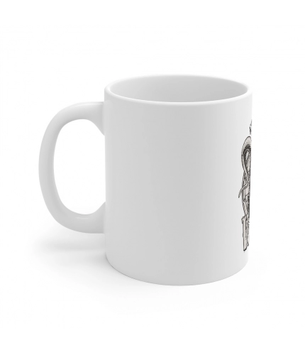Ceramic Gorila Desing Printed Coffee Mug (Color: White, Capacity:330ml)