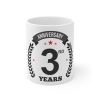 Ceramic 3rd Anniversary Printed Coffee Mug (Color: White, Capacity:330ml) Ceramic 3rd Anniversary Printed Coffee Mug (Color: White, Capacity:330ml)