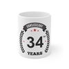 Ceramic 34th Anniversary Printed Coffee Mug (Color: White, Capacity:330ml) Ceramic 34th Anniversary Printed Coffee Mug (Color: White, Capacity:330ml)