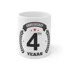 Ceramic 4th Anniversary Printed Coffee Mug (Color: White, Capacity:330ml) Ceramic 4th Anniversary Printed Coffee Mug (Color: White, Capacity:330ml)