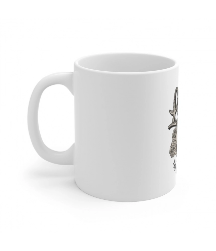 Ceramic Gorila Desing Printed Coffee Mug (Color: White, Capacity:330ml)