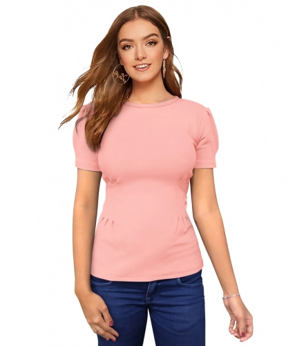 Women's Western Wear Hosiery T Shirts (Peach)