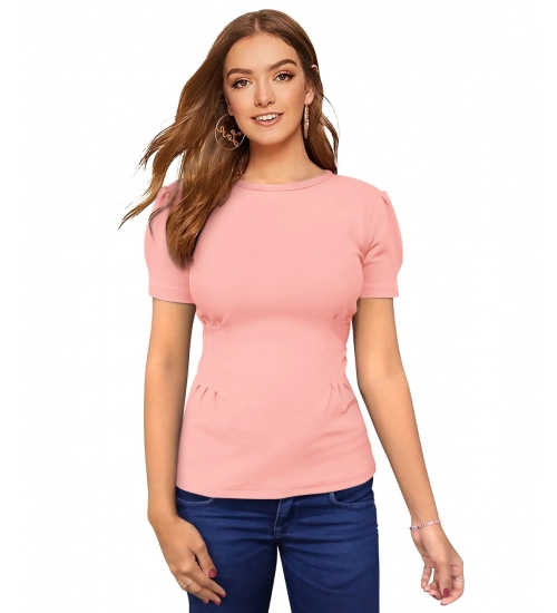 Women's Western Wear Hosiery T Shirts (Peach)