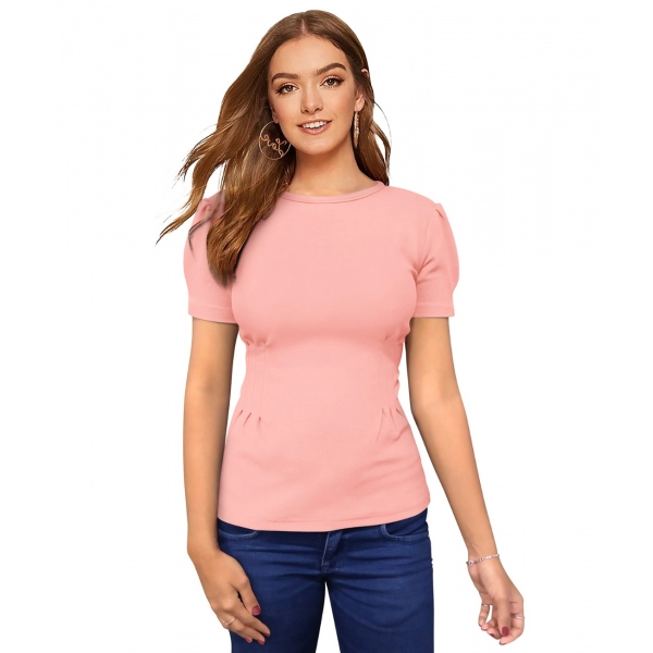 Dropship Women's Western Wear Hosiery T Shirts (Peach)