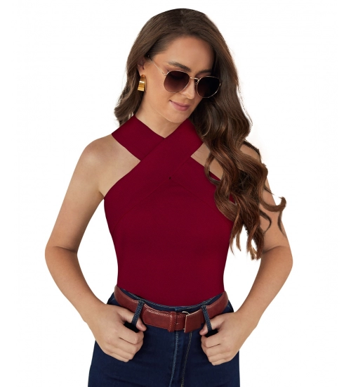 Women's Western Wear Hosiery T Shirts (Maroon)