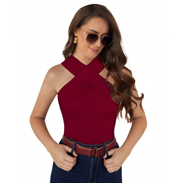 Dropship Women's Western Wear Hosiery T Shirts (Maroon)