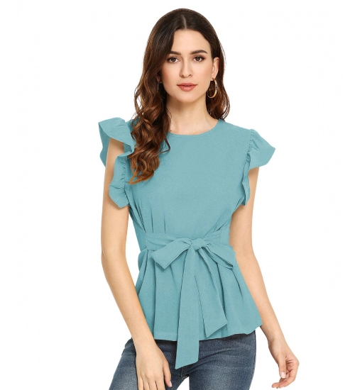 Women's Western Wear Hosiery T Shirts (Light Blue)
