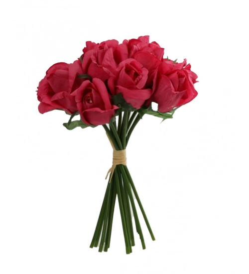 Artificial Marigold Genda Flower Vine Creeper With Big Green Leaves And 22 Flowers For Home And Party Decoraton (Purple, Material:Silk, Polyester)