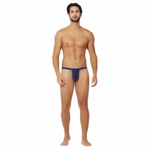 Generic Men's Nylon String Side Briefs Underwear (Blue)