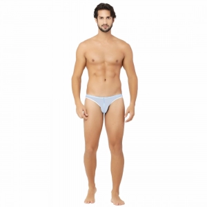 Generic Men's Mesh Sheer Power Net Fabric Sexy Transparent Brief Underwear (Sky Blue)
