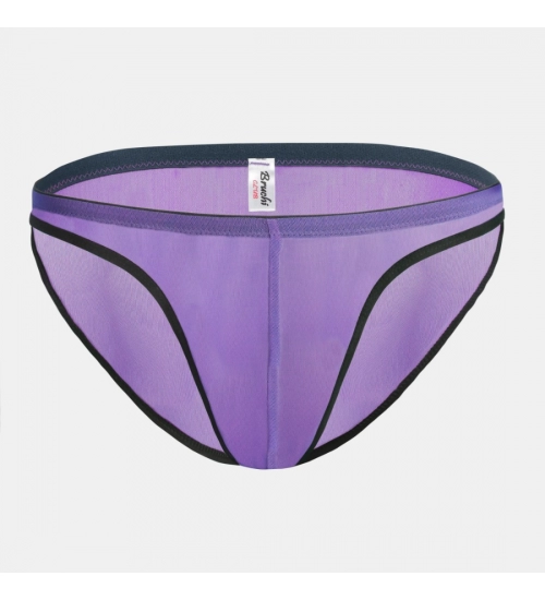 Men's Mesh Power Net Transparent Sexy Brief Underwear (Ultra Violet)