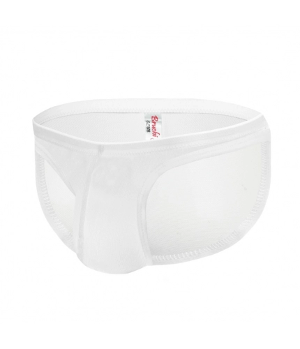 Men's Mesh Power Net Men Transparent Briefs Underwear (White)
