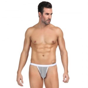 Generic Men's Mesh Power Net Transparent Sexy Brief Underwear (White)