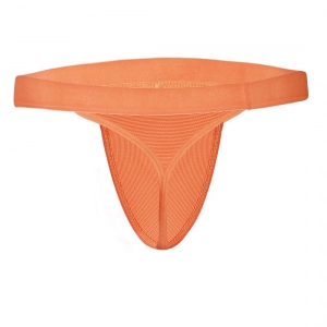 Generic Men's Nylon String Side Briefs Underwear (Tiger Orange)