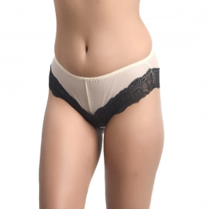 Generic Women's Nylon Sexy Lace Bikini Panty (Nude)