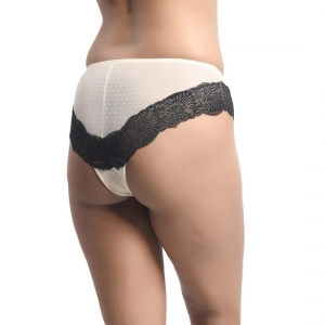 Generic Women's Nylon Sexy Lace Bikini Panty (Nude)