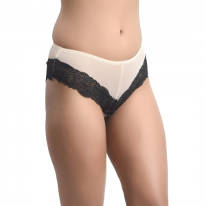 Generic Women's Nylon Sexy Lace Bikini Panty (Nude)