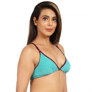 Generic Women's Cotton Blend Front Open Plunge Neck (Sea Green)