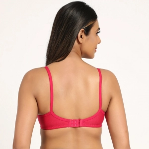 Generic Women's Cotton Blend Everyday T Shirt Lightly Padded Three Fourth Coverage Bra (Pink)