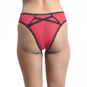 Generic Women's Cotton Back Cage Bikini Panty (Rose Pink)