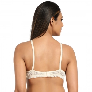Generic Women's Cotton Blend Lightly Padded T Shirt Bra With Lace (Grey)