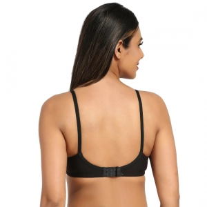 Generic Women's Cotton Blend Everyday T Shirt Lightly Padded Three Fourth Coverage Bra (Black)