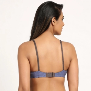 Generic Women's Cotton Blend Non Padded T Shirt Bra (Blue)