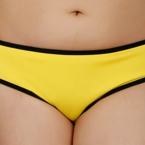 Generic Women's Cotton Blend Beautiful Lingerie Set (Yellow)