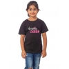 Dropship Girls Cotton Drama Queen Half Sleeve TShirt (Black)